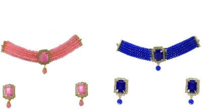 Tiank Innovation Dori, Alloy Pink, Blue Jewellery Set(Pack of 1)