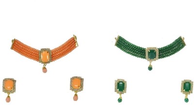 Tiank Innovation Dori, Alloy Gold-plated Multicolor Jewellery Set(Pack of 1)