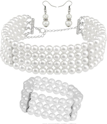 ADF Glass White Jewellery Set(Pack of 1)