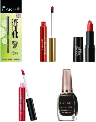 Lakmé Bridal Kit (Instacool Kajal, Instaliner, Jewel Sindoor, Lipsticks, 20 g)