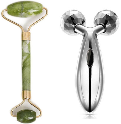 CHIWAY FACE AND HEAD ROLLER JADE FACE ROLLER WITH 3D FACE BODY MASSAGER Massager(JADE ROLLER WITH 3D MASSAGER)