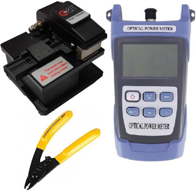 Techtest VTC-830 Optical Power Meter With G&T0712 Fiber Cleaver and 3 Hole Stripper Digital Multimeter(Multicolor 2000 Counts)