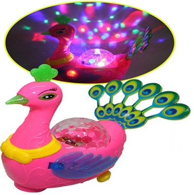 KTRS Smiles Electric Peacock Toy Kids Musical Dancing Peacock Toy Flashing Lights(Multicolor)