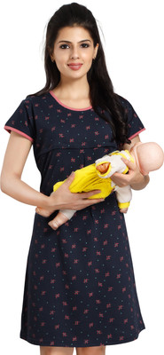 Attempt Women Maternity/Nursing Nighty(Blue)