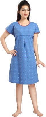 Attempt Women Maternity/Nursing Nighty(Light Blue)