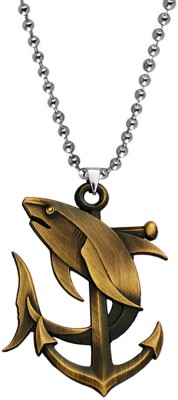 M Men Style Ocean Nautical Anchor Dolphin Sea-life Pendant Jewelry Gift for Her Rhodium Metal, Zinc Pendant
