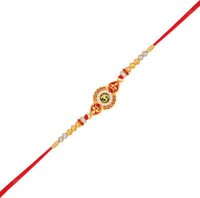 Stefan Thread RACJ100101D Gold Finish Rakhi  Set(1 Rakhi)