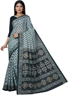 SHANVIKA Printed Daily Wear Pure Cotton Saree(White)