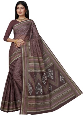 SHANVIKA Printed Daily Wear Pure Cotton Saree(Purple)