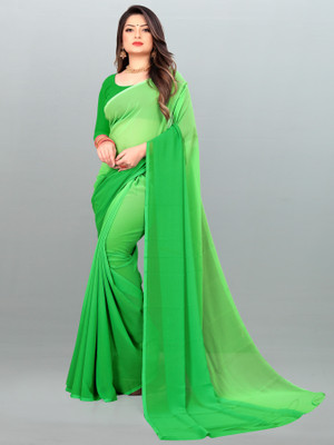 Anand Sarees Ombre Bollywood Georgette Saree(Green)