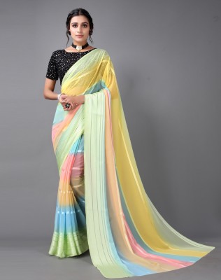 Satrani Embellished, Dyed Bollywood Georgette Saree(Multicolor)