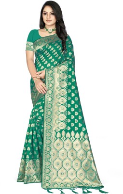 sarisa Woven, Self Design, Embellished Banarasi Art Silk, Jacquard Saree(Green)