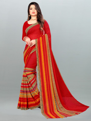 Anand Sarees Printed, Paisley Daily Wear Georgette Saree(Red)
