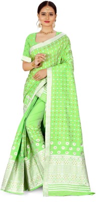 Skiran's Woven Mekhela Chador Art Silk Saree(Light Green)