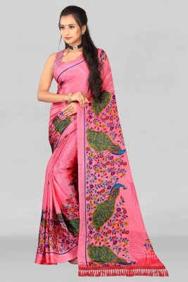 Leelavati Embroidered Bollywood Crepe Saree(Pink)