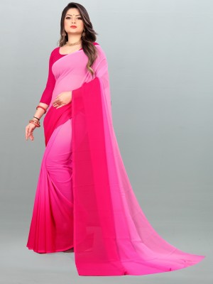 Anand Sarees Ombre Bollywood Georgette Saree(Pink)