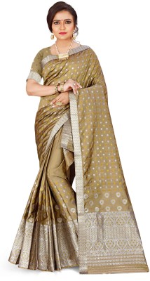 Skiran's Woven Mekhela Chador Art Silk Saree(Beige)