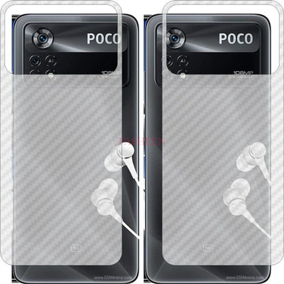 Fasheen Back Screen Guard for POCO X4 PRO 5G (3D Carbon Fiber Finish)(Pack of 2)