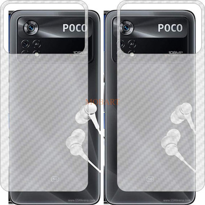 MOBART Back Screen Guard for POCO X4 PRO 5G (3D Carbon Fiber Finish)(Pack of 2)