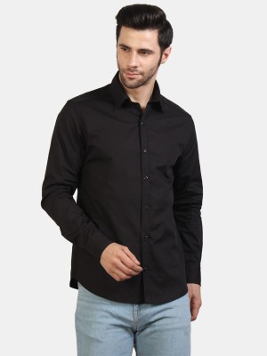 Life Roads Men Solid Casual Black Shirt