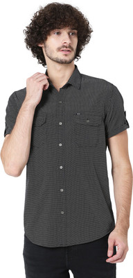 MUFTI Men Printed Casual Black Shirt