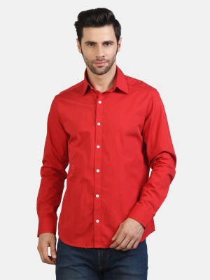 Life Roads Men Solid Casual Red Shirt