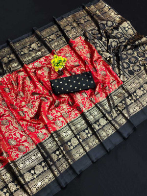 Kanooda Prints Printed Mysore Art Silk Saree(Multicolor)