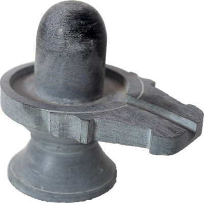 PUCHCHI Shivling black marble Decorative Showpiece  -  10 cm(Stone, Grey)