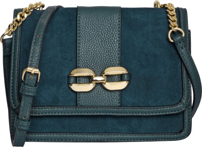 ACCESSORIZE LONDON Multicolor Sling Bag Women's Faux Leather Blue Suedette Chain Sling Bag