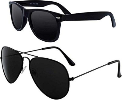 UZAK Wayfarer, Aviator Sunglasses(For Boys & Girls, Black)