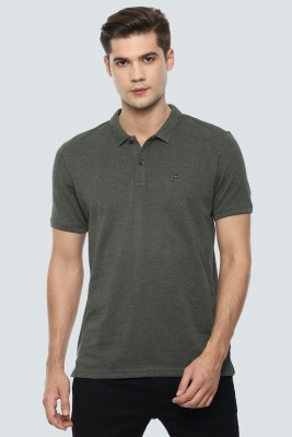 LOUIS PHILIPPE Printed Men Polo Neck Green T-Shirt