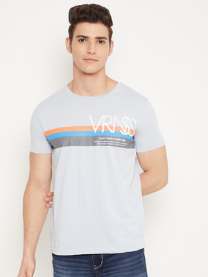 DUKE Striped Men Round Neck Grey T-Shirt