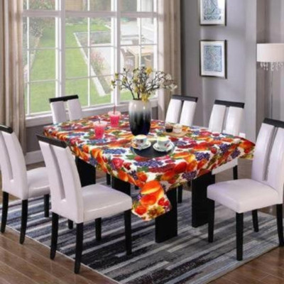 ZITIN Printed, Self Design 4 Seater Table Cover(Multicolor, PVC)