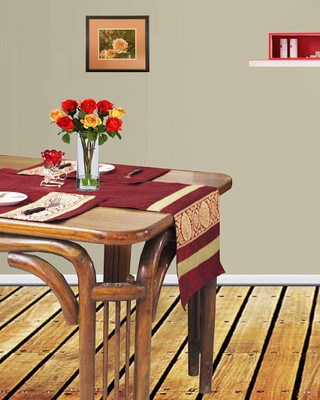 Dekor World Maroon 180 cm Table Runner(Polyester)
