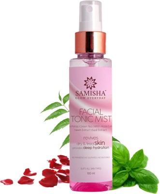 Samisha Organic Facial Tonic Mist For Minimizing Pores, Moisturized, Glowing Skin Men & Women(100 ml)
