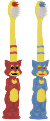 Yunicron Max Kids Toothbrush with Tongue Cleaner (Pack of 2) Extra Soft Toothbrush(Pack of 2)
