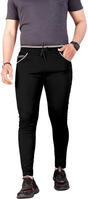 ZIA TEX Solid Men Black Track Pants