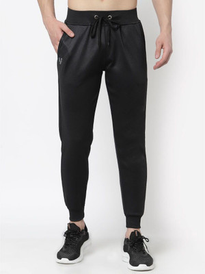 UZARUS Solid Men Black Track Pants