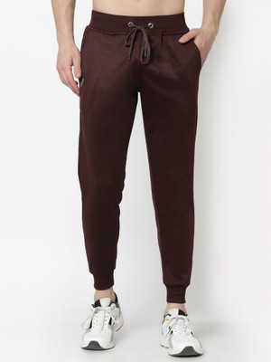 UZARUS Solid Men Maroon Track Pants