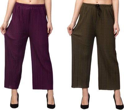 Rays A Regular Fit Women Green, Purple Trousers