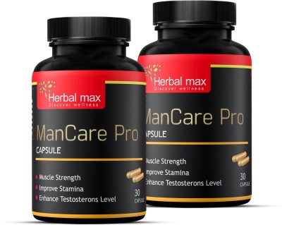 Herbal max ManCare Pro for Strength, Energy & Performance - 30 Veggie Capsules (Pack Of 2)(2 x 30 No)