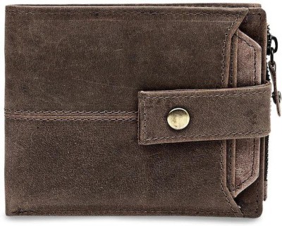 Cat William Men Brown Genuine Leather Wallet(12 Card Slots)