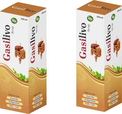 SP PHARMACEUTICALS GASILIVO SYRUP HELPS TO CURE FATTY LIVER ,GASTRITIS , INDIGESTION(Pack of 2)