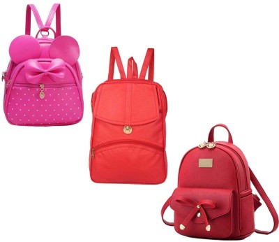 QUASHIMI COLLECTION BP-1-pnk-2in1+red-psh-lck+red-tei-pitthu-cmbo 6 L Backpack(Pink, Red, Red)