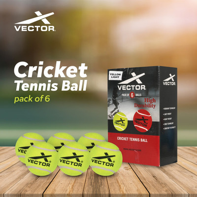 VECTOR X Light-Yellow Cricket Tennis Ball(Standard, Pack of 6)