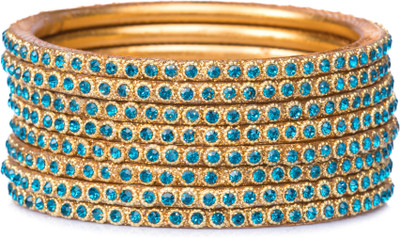 Mamon Creations Alloy Gold-plated Bangle Set(Pack of 8)
