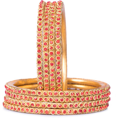 Mamon Creations Alloy Gold-plated Bangle Set(Pack of 8)