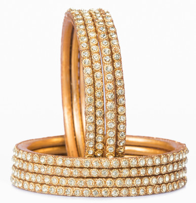 Mamon Creations Alloy Gold-plated Bangle Set(Pack of 8)