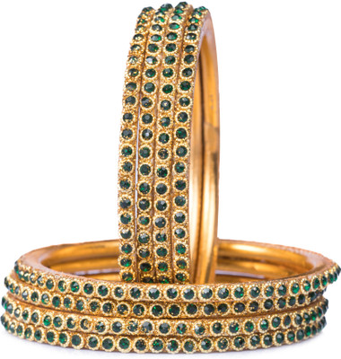 Mamon Creations Alloy Gold-plated Bangle Set(Pack of 8)