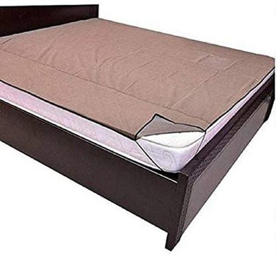 golden leaf 200 TC Polyester Double Solid Flat Bedsheet(Pack of 1, Beige)
